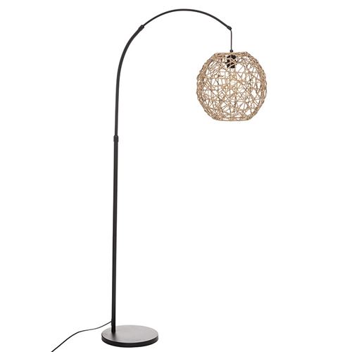 Non Communiqué Naturel Et Noir Lampadaire Arc Raahé Naturel H180 Atmosphera