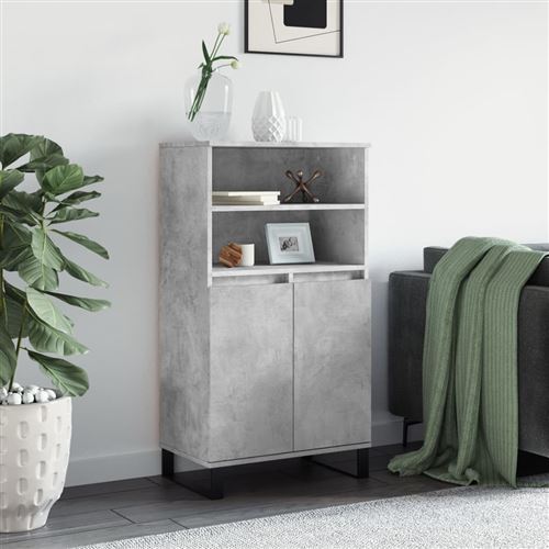 Vidaxl Gris Buffet Haut Béton 60X36x110 Cm Bois D'ingénierie831496 - Image 2