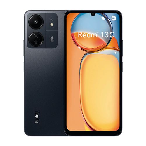 Xiaomi Redmi 13C - 4G smartphone - double SIM - RAM 6 Go / Mémoire interne 128 Go - microSD slot - Écran LCD - 6.74 - 1600 x 720 pixels (90 Hz) - 3 x caméras arrière 50 MP, 2 MP - front camera 8 MP - noir minuit