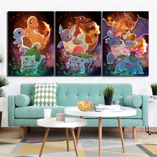 Posters Pokémon pour chambre à coucher, cadre à suspendre, toile d'art et  décoration murale moderne, 50 x 75 cm : : Cuisine et Maison
