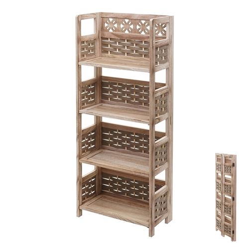 Mendler Etagère Hwc-K86 Bois 110Cm Brun Tressage Brun - Image 3