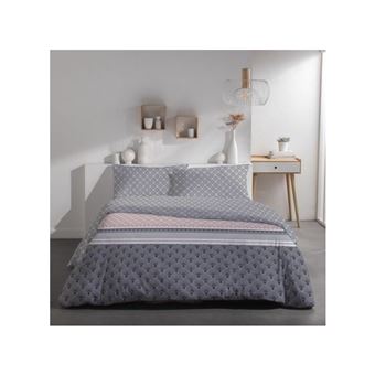 Parure De Lit Double TODAY Sunshine - Coton, Rayures Blanc Et Noir, 220x240 Cm - Housse De Couette 240x260 Cm + 2 Taies 63x63 Cm