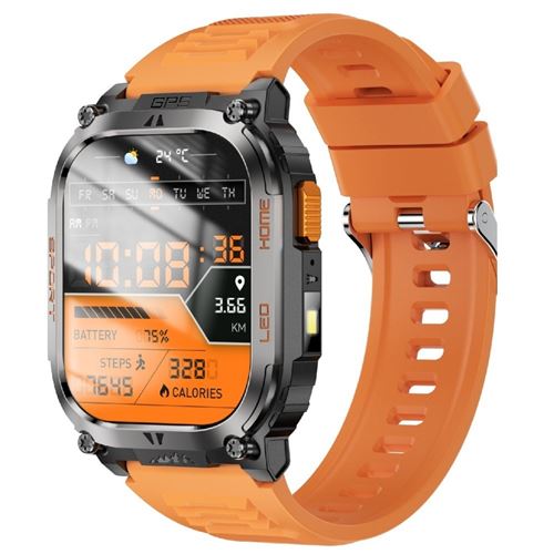 Montre connect&eacute;e - NEOZHOU - QX18 - GPS - Bluetooth 5.3 - Etanch&eacute;it&eacute; IP68 - Orange
