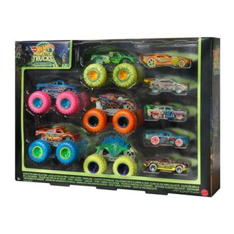 Voiture Hot Wheels - Coffret 10 Monster Truck phosphorescent