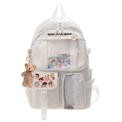 Sac à Dos BTS bangtan Boys pour Garçon et Filles (SD3445) 32*13*45 cm Blanc
