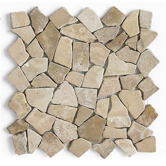 Carrelage de mosaïque/Plaque mosaïque mur et sol en marbre naturel coloris marron - 30 x 30 cm - PEGANE - - 1