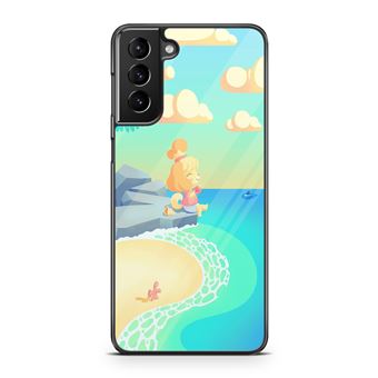 Coque rigide noire pour Samsung Galaxy S21 Animal Crossing New Horizons Marie Plage - 1