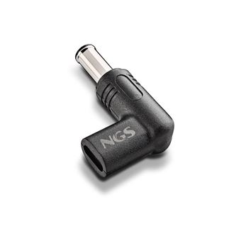 NGS BUD-S - Adaptateur pour prise d'alimentation - DC jack de 6,5 mm x 4,4 mm (M) incliné pour 24 pin USB-C (F) - 20 V - Alimentation USB (100 W) - noir - 1