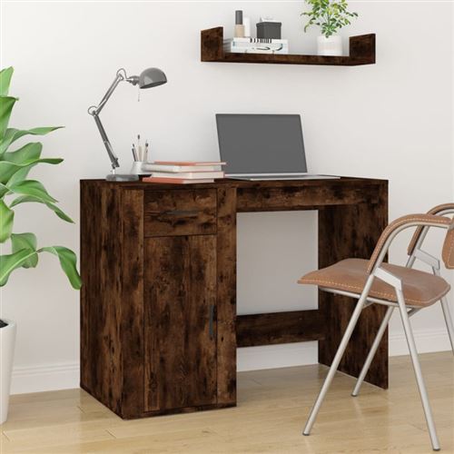 Vidaxl Bureau Chêne Fumé - Image 3