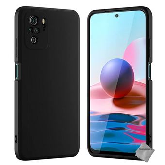 Pack Coque Silicone Noir + 2 Protections Verre Trempé Pour Xiaomi Redmi Note 10 4G / 10S