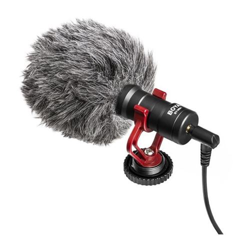 BOYA MM1 Microphone hyper compact Cardioide a condensateur - Câble de sortie TRS & TRRS