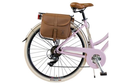 Velo de ville Femme Via Veneto By Canellini Retro Vintage Aluminium Panier et Sac cuir lateral porte bagage Taille 46 Rose Velo de ville Achat prix fnac