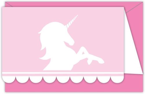 Procos PR89343 Believe in Unicorns Lot de 6 invitations en enveloppes Multicolore Licorne