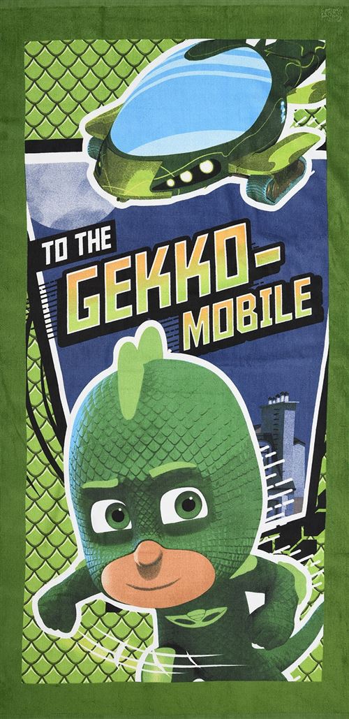 PJ Masks serviette de bain To The Gekko Mobile vert junior 70 x 140 cm