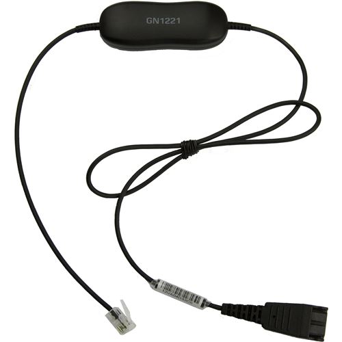 Jabra Gn1221 Sound Limiter - Câble Pour Casque Micro - Rj-9 Mâle Pour Déconnexion Rapide - 80 Cm