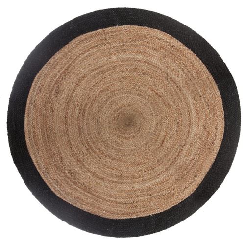 Tapis rond en jute Scandi - Diam. 120 cm - Noir