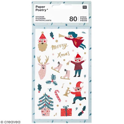 Stickers - Noël Classique - 80 pcs
