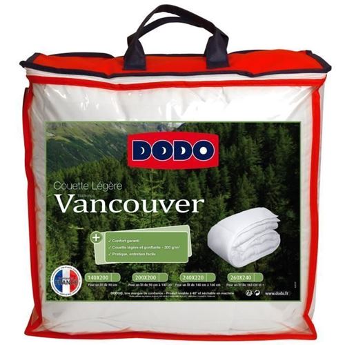 Dodo Couette Legere Vancouver - 240 X 260 Cm - Blanc