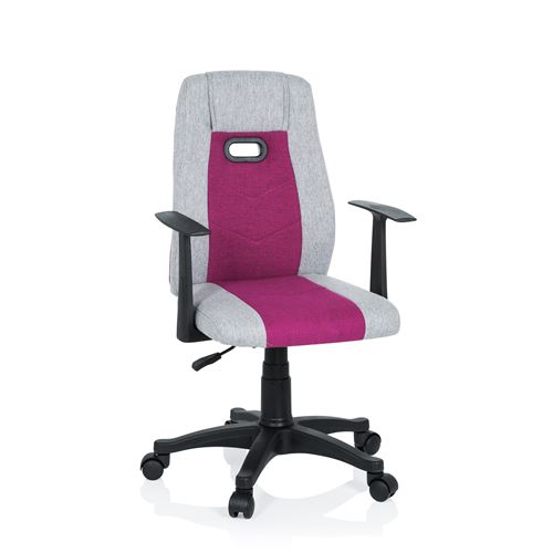 Chaise bureau pour enfants KIDDY EXTRA avec accoudoirs gris / rose hjh OFFICE