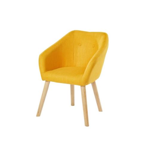 HILDA Fauteuil - Tissu jaune - Scandinave - L 62 x P 60 cm