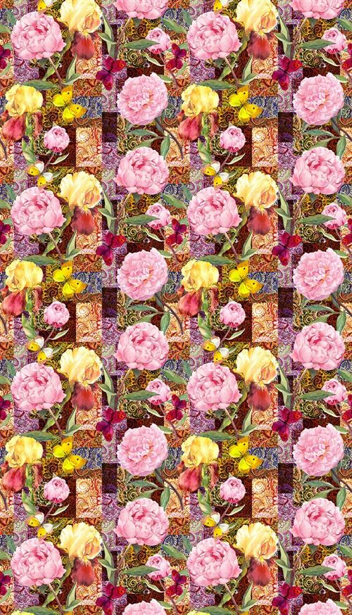 AG Design fcsl 7560 Fleurs, Voilage/Rideau, 1 Partie, Plastique, Multicolore, 140 x 245 cm