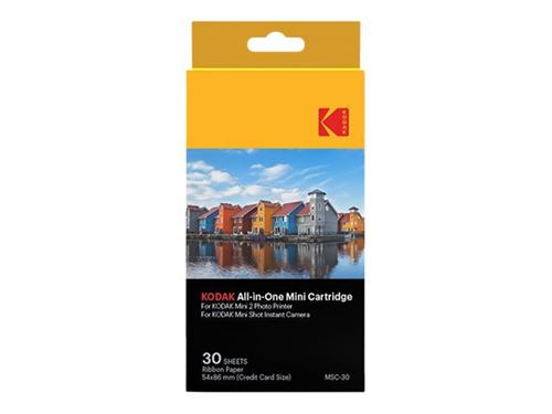 Cartouches Papier pour Kodak Mini 2 et Kodak Mini ShotPack 30 papiers format 2.1x 3.4