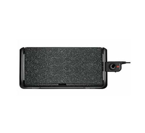 Plancha électrique - 51x22,5 cm - 4 personnes - 2200W - Pierre - Noir
