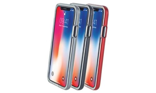 Lot de 3 bumpers Colorblock argenté, bordeaux et gris sidéral pour iPhone X/XS