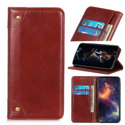 Etui en PU cheval fou auto-absorbé split marron pour votre OnePlus 7