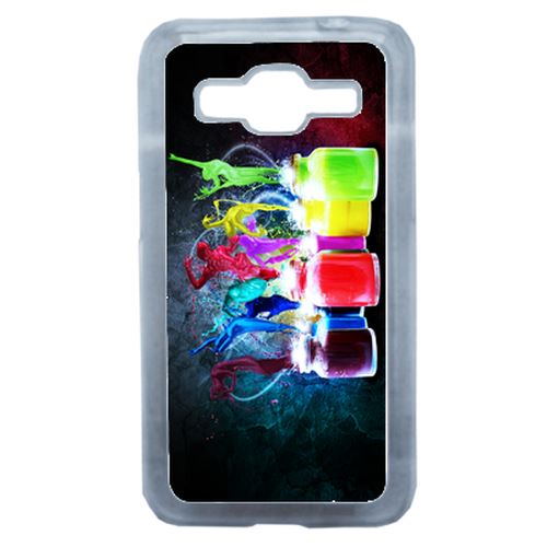 Coque Peinture Abstrait Silhouette Compatible Samsung Core Prime Transparent