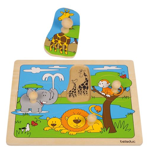 beleduc puzzle safari en bois 4 pièces