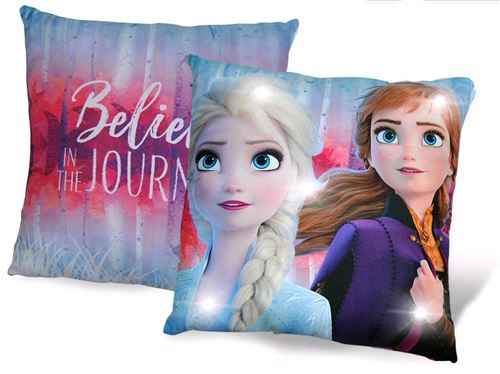 Kids Licensing coussin avec leds Congelé 2 filles 40 x 40 cm polyester