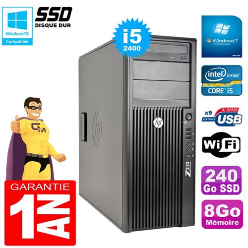 Pc tour hp workstation z210 i5-2400 ram 8go disque 240go ssd graveur dvd wifi w7 État correct - Hewlett-Packard reconditionné disponible sur Fnac