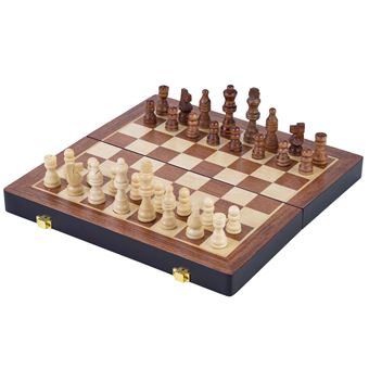 Magnifique coffret de jeux d'échecs de luxe en bois 38 x 19 x 5.2 cm - 1