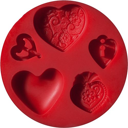 Staedtler Fimo moule à pousser cœurs 7 cm rouge