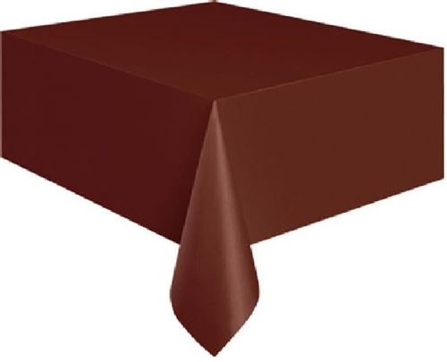 Nappe chocolat plastique rectangulaire 135x270 cm