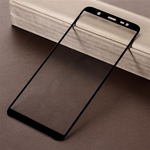 Protecteur écran en verre trempé 5j pleine taille incurvée soie imprimée noir pour votre Samsung Galaxy J8 (2018)