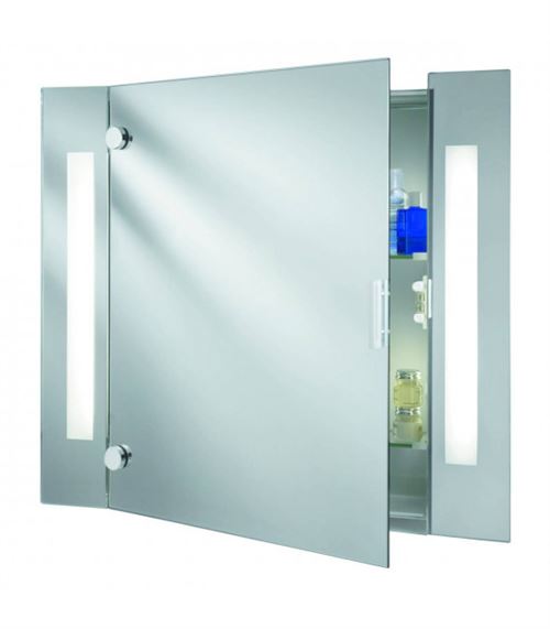 Armoire lumineuse salle de bain, verre miroir et prise rasoir