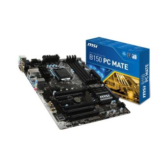 MSI B150 PC MATE Carte mere ATX LGA1151 Socket B150 Chipset USB 3.1 Gen 1 Gigabit LAN carte graphique embarquee unite centrale requise audio HD 8 canaux Carte mere Achat prix fnac
