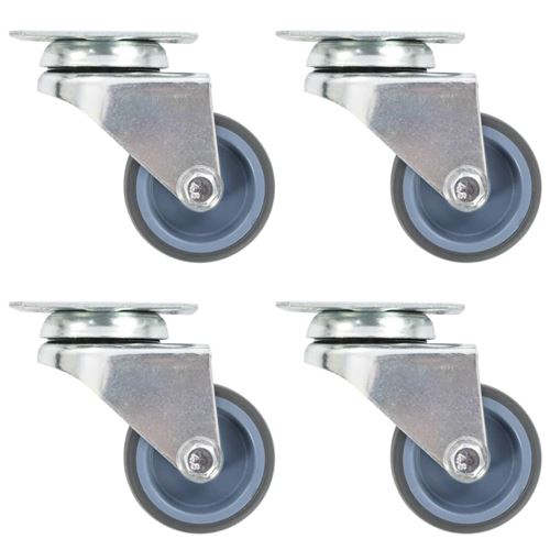 12 pcs Roulettes pivotantes doubles 50 mm