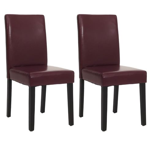 Mendler Rouge Lot De 2 Chaise H. 90 Cm Non Pliable Interieur En Bois - Image 3