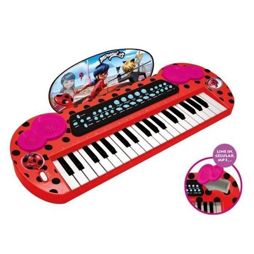 MIRACULOUS/LADYBAG Piano electronique - 8 rythmes - 8 instruments - a piles