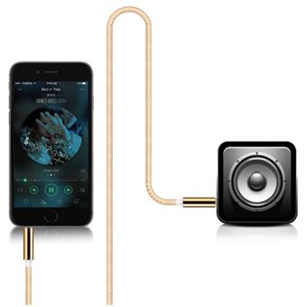 Cable Jack Jack Metal Pour Samsung Galaxy S7 Smartphone Voiture Musique Audio Double Jack Male 3 5 Mm Universel Or Accessoire Voiture Achat Prix Fnac