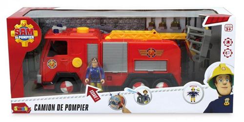 Camion Pompier Jupiter Sons et Lumières 1 Figurine Smoby Sam le Pompier 