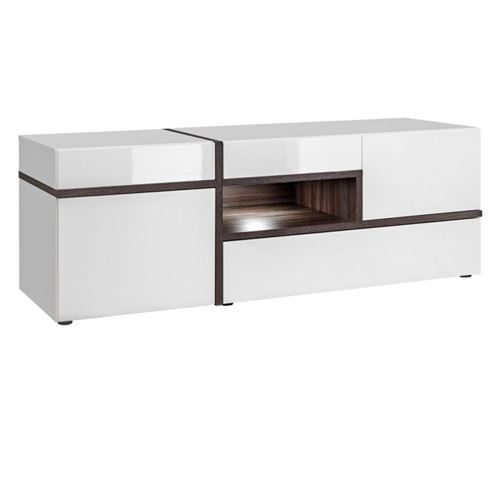 Paris Prix Meuble TV Design LED Cross 150cm Blanc - vue 3