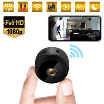 Mini Caméra Espion WiFi 1080P Avec Support Magnétique Rotatif - Vision Nocturne, Grand Angle 150°, Surveillance Intérieur/extérieur Via Appli
