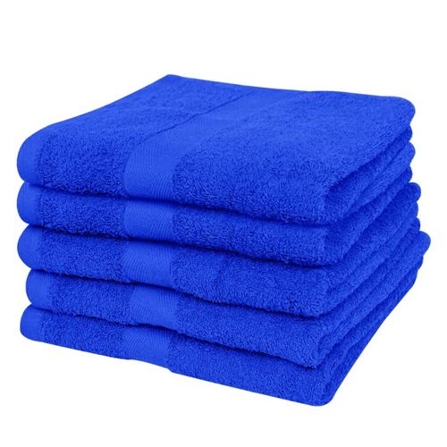 vidaXL Serviette de douche 5 pcs Coton 500 gsm 100x150 cm Bleu royal