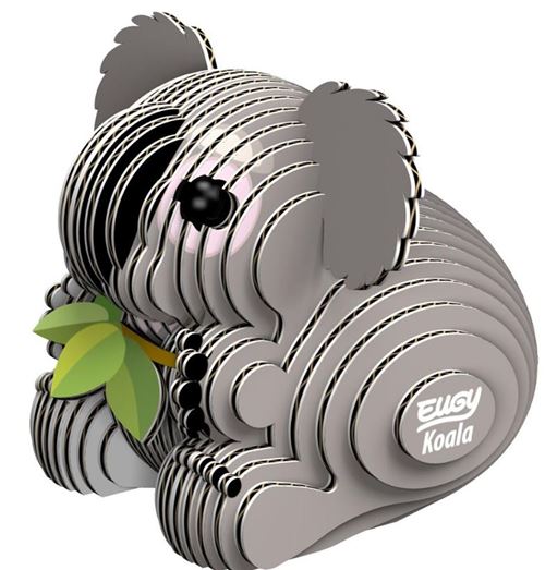 Non Communiqué Gris Eugy Puzzle 3D Koala 6 X 5 Cm En Carton 32 Pièces