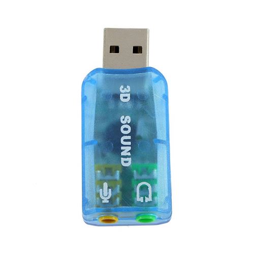 USB 2.0 Mic Président USB Externe de Son Adaptateur Pratique 5.1 Adaptateur Audio Carte Son USB Jack Clear Stereo Headset Bleu 