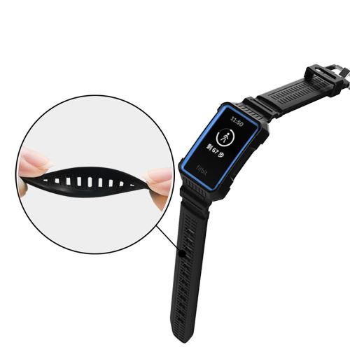 Bracelet en silicone style d'armure bleu pour votre Fitbit Charge 3